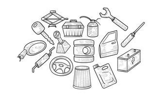 machine workshop handdrawn collection vector