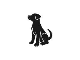 black dog isolated on white background. hand drawn design. vector
