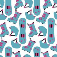 Colorful pattern featuring snow boots and snowboard designs in a playful arrangement vector