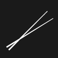 Stylish illustration of white chopsticks crossing on a dark background vector