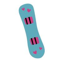 Snowboard blue on a white background. flat style. vector