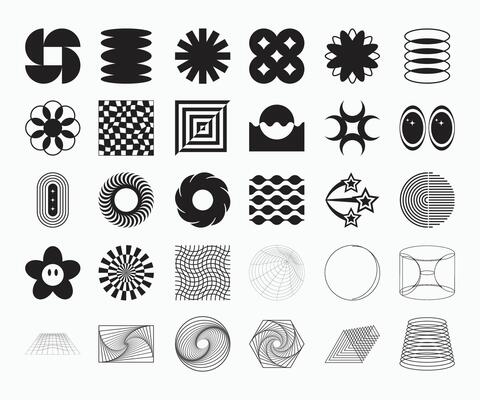 Abstract Y2K Shapes Illustration Pack V2