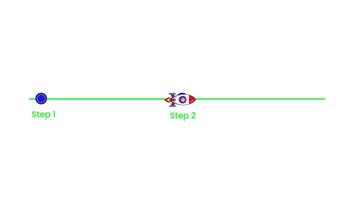 round shape and tree step with rocket animation video