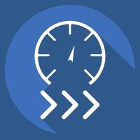 Icon Rapid. related to Speed symbol. long shadow style. design editable vector