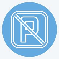 Icon No Parking. related to Public symbol. blue eyes style. design editable vector