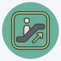 Icon Escalator. related to Public symbol. color mate style. design editable vector
