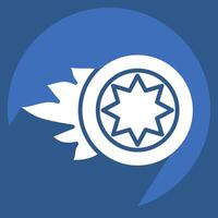 Icon Wheel. related to Speed symbol. long shadow style. design editable vector