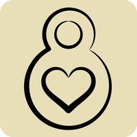 Icon Eight March. related to Women symbol. hand drawn style. design editableIcon Eight March. related to Women symbol. line style. design editable vector