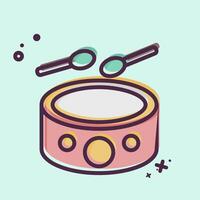 Icon Drumbeat. related to Hobbies symbol. MBE style. design editable vector