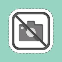 Sticker line cut No Photo. related to Public symbol. design editable vector