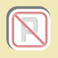 Sticker No Parking. related to Public symbol. design editable vector