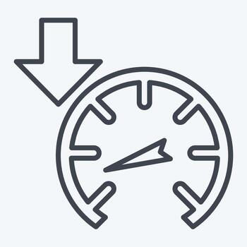 Icon Slow Down. related to Speed symbol. line style. design editable vector