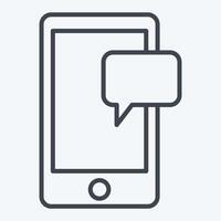 Icon Mobile Chat. related to Hobbies symbol. line style. design editable vector