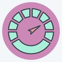 Icon Speedometer. related to Speed symbol. color mate style. design editable vector