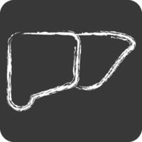 Icon Liver. related to Healthcare symbol. chalk Style. design editable vector