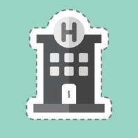 Sticker line cut Hospital. related to Healthcare symbol. design editable vector