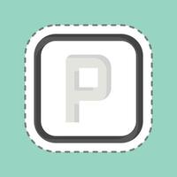 Sticker line cut Parking. related to Public symbol. design editable vector