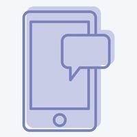 Icon Mobile Chat. related to Hobbies symbol. two tone style. design editable vector