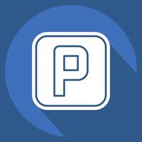 Icon Parking. related to Public symbol. long shadow style. design editable vector