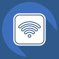 Icon Wifi. related to Public symbol. long shadow style. design editable vector