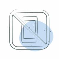 Icon No Phone. related to Public symbol. Color Spot Style. design editable vector