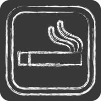 Icon Smoking Area. related to Public symbol. chalk Style. design editable vector