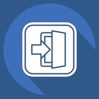 Icon Exit. related to Public symbol. long shadow style. design editable vector
