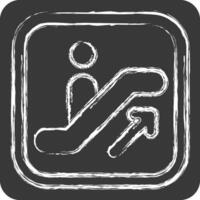 Icon Escalator. related to Public symbol. chalk Style. design editable vector