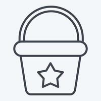 Icon Bucket. related to Kindergarten symbol. line style. design editable vector