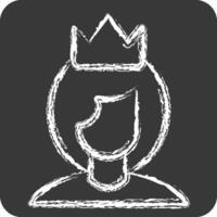 Icon Queen. related to Women symbol. chalk Style. design editable vector