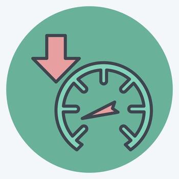 Icon Slow Down. related to Speed symbol. color mate style. design editable vector