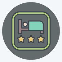 Icon Hotel. related to Public symbol. color mate style. design editable vector
