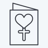 Icon Greeting Card. related to Women symbol. line style. design editable vector