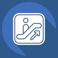 Icon Escalator. related to Public symbol. long shadow style. design editable vector
