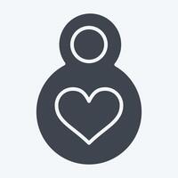 Icon Eight March. related to Women symbol. glyph style. design editable vector