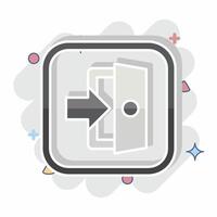 Icon Exit. related to Public symbol. comic style. design editable vector