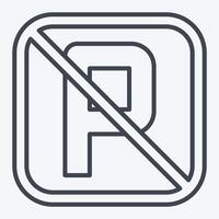 Icon No Parking. related to Public symbol. line style. design editable vector