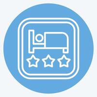 Icon Hotel. related to Public symbol. blue eyes style. design editable vector