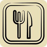 Icon Restaurant. related to Public symbol. hand drawn style. design editable vector