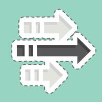 Sticker line cut Arrows. related to Speed symbol. design editable vector