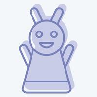 Icon Hand Puppet. related to Kindergarten symbol. two tone style. design editable vector