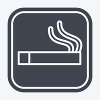 Icon Smoking Area. related to Public symbol. glyph style. design editable vector