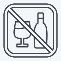 Icon No Alcohol. related to Public symbol. line style. design editable vector
