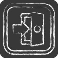Icon Exit. related to Public symbol. chalk Style. design editable vector