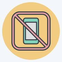 Icon No Phone. related to Public symbol. color mate style. design editable vector