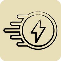 Icon Flash. related to Speed symbol. hand drawn style. design editable vector
