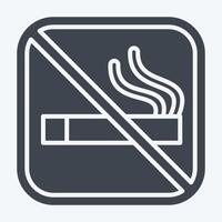 Icon No Smoking. related to Public symbol. glyph style. design editable vector