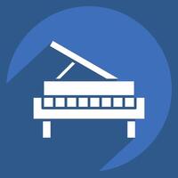 Icon Piano. related to Hobbies symbol. long shadow style. design editable vector