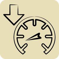 Icon Slow Down. related to Speed symbol. hand drawn style. design editable vector