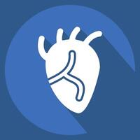 Icon Heart. related to Healthcare symbol. long shadow style. design editable vector